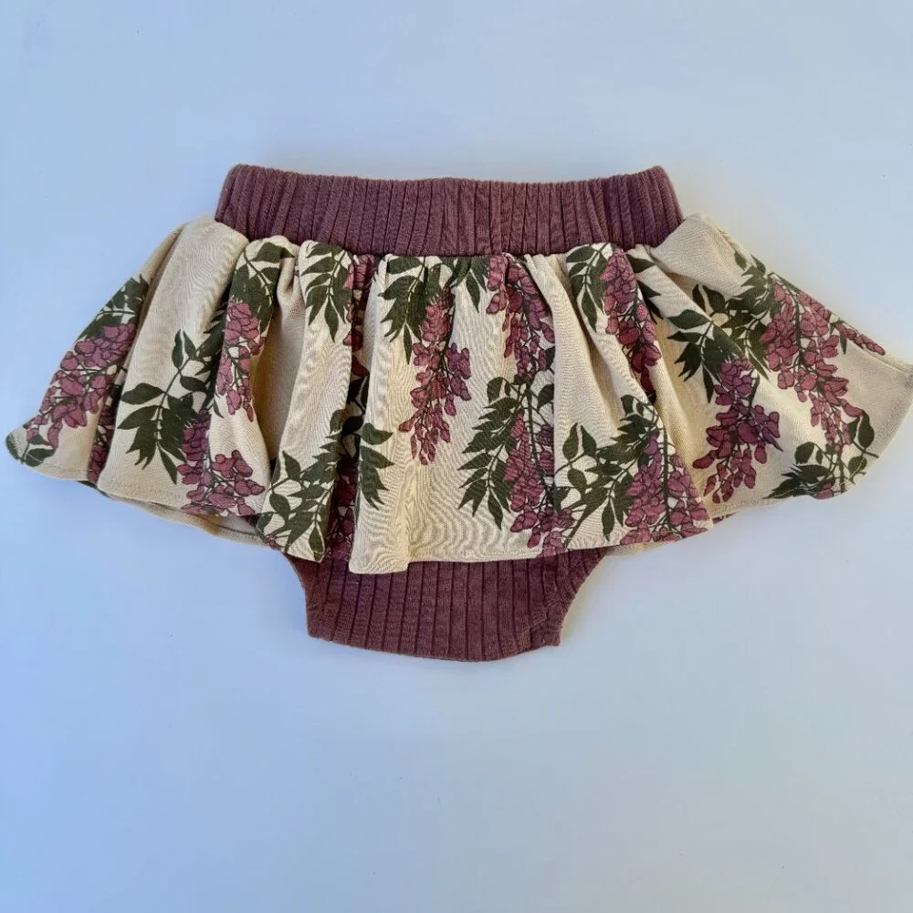 Kate Quinn Skirted Bloomer | Rib Waist, Wisteria Floral | 12–18M | NWT